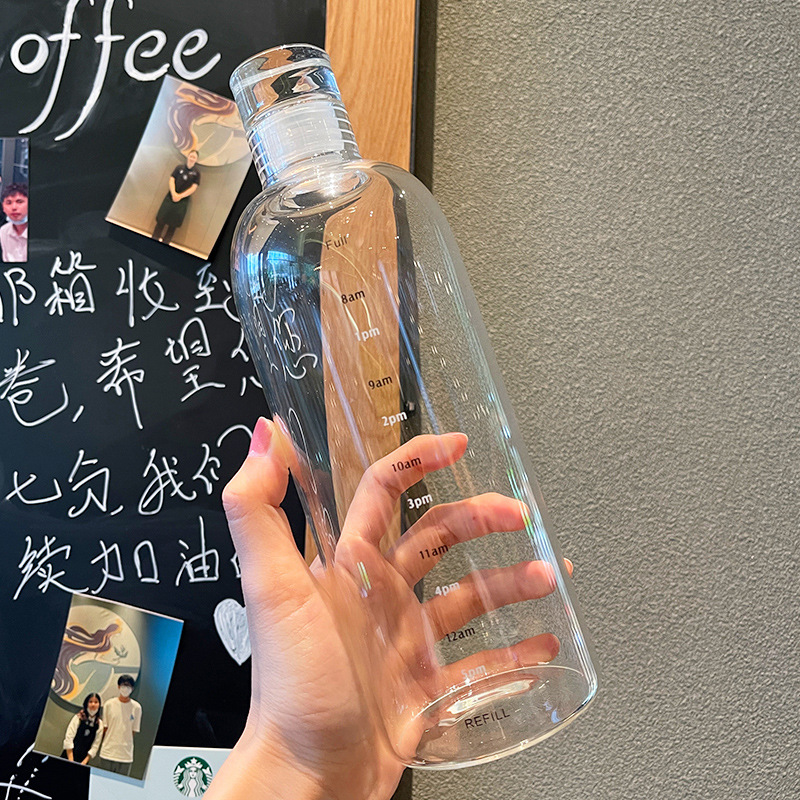 Muji water cups, high appearance level, affordable plastic cup wholesale, portable sports water bottles, large capacity, student portable cups, printed words pic 3