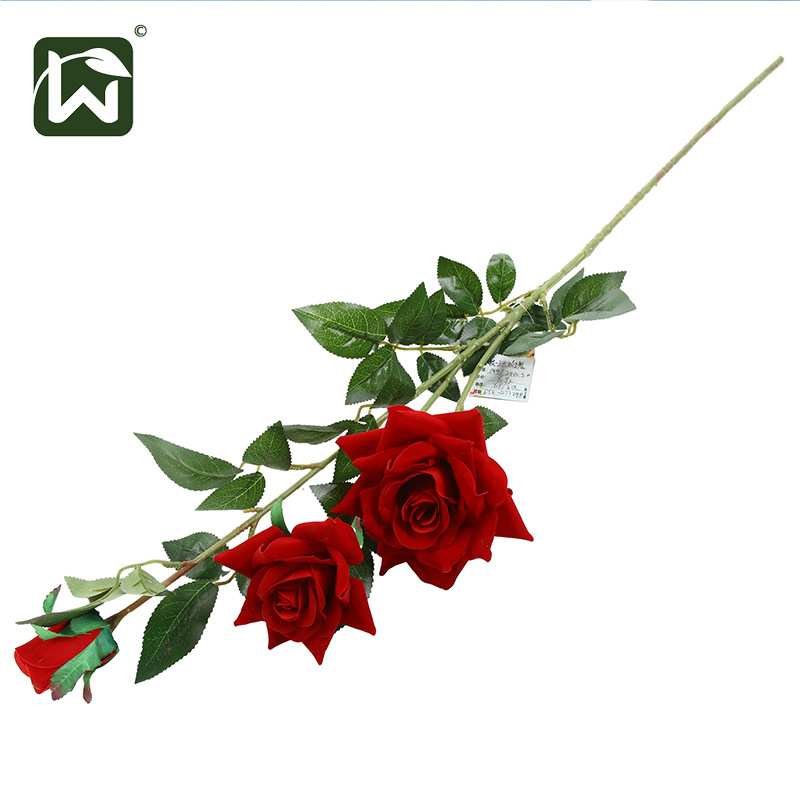 Wholesale of high-end, light luxury faux velvet rose artificial flowers, wedding flowers, home outdoor landscaping decorative items, and floral art pic 2