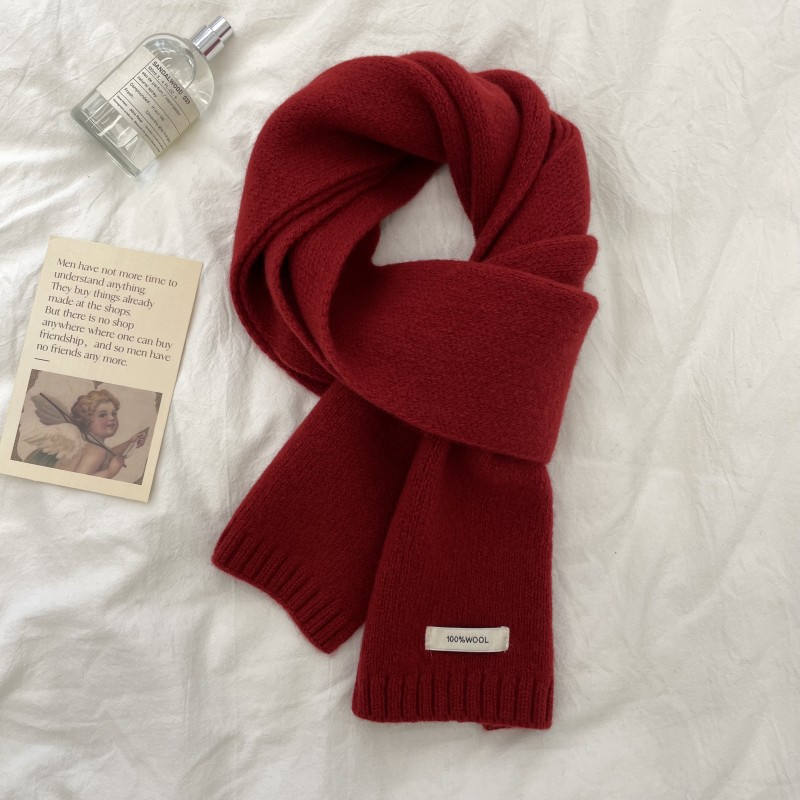 软糯100%澳洲纯羊毛围巾女秋冬季百搭加厚保暖纯色米色围脖男女详情9