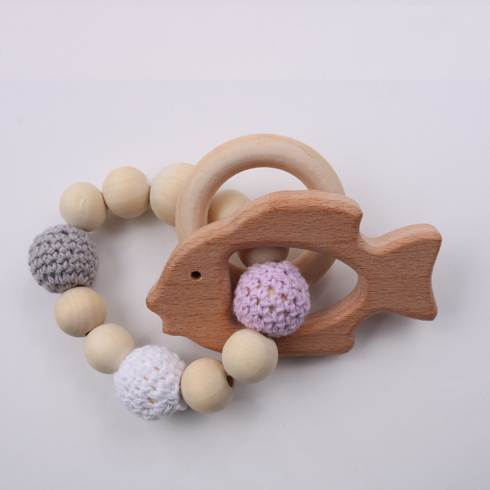 Comercio exterior bebé molar zelkova animal pulsera DIY juguetes para bebés registro natural cuentas pulsera gancho bola pulsera pic 10