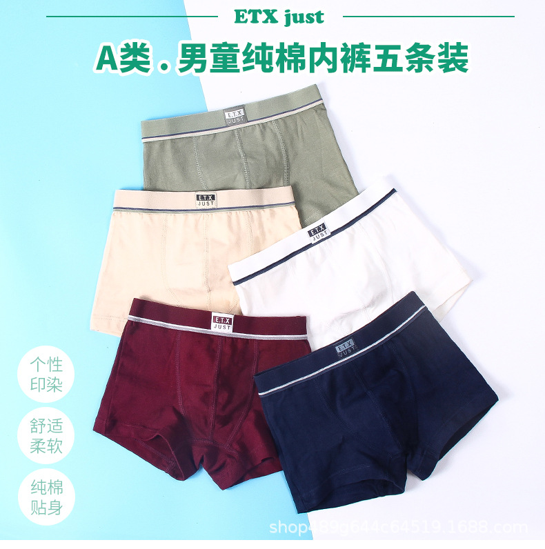批发ETXJUST儿童内裤棉男童内裤大童男孩儿童宝宝平角裤详情1