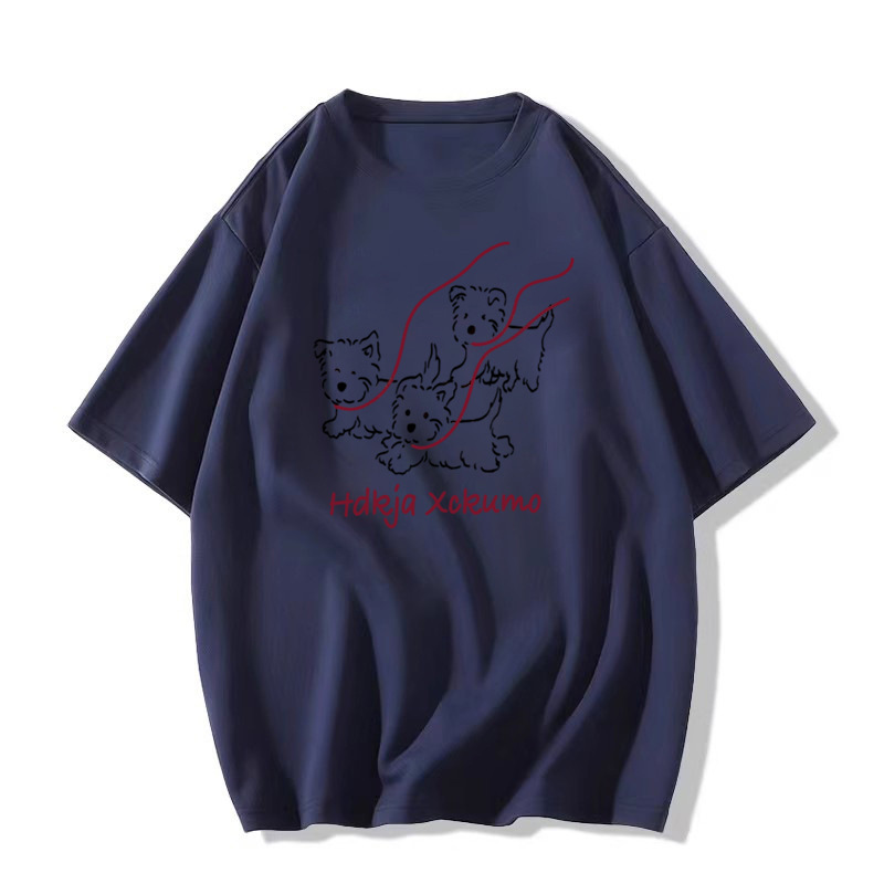 Verano 2025 nuevo estilo explosivo pesado pound algodón manga corta camiseta mujer diseño sentido nicho americano holgado media manga top pic 14
