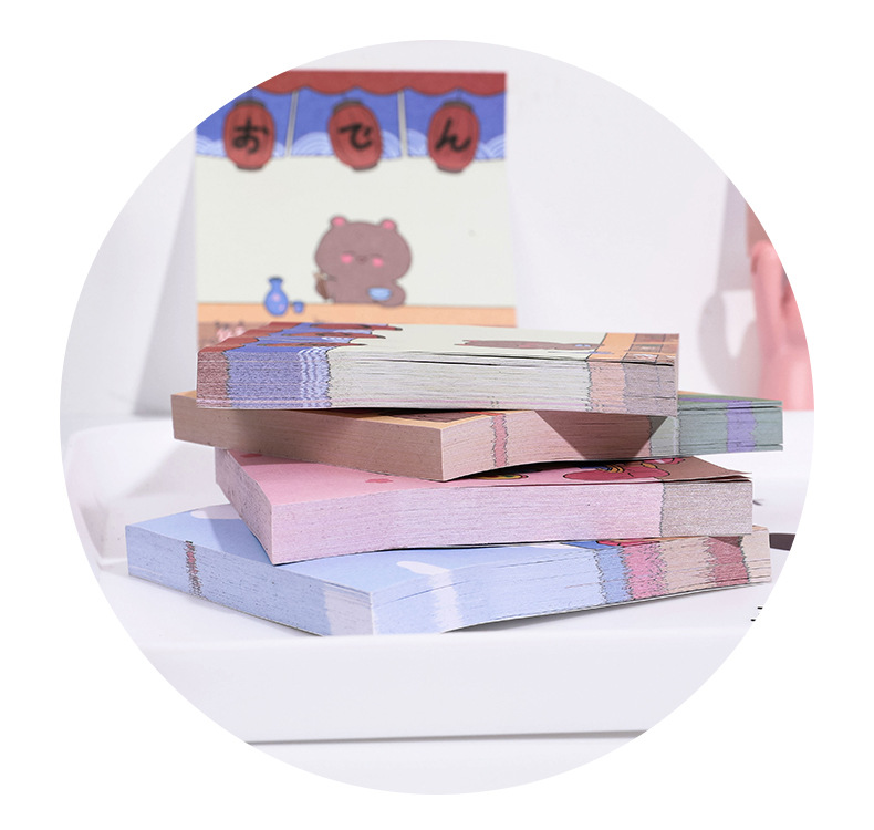 Original cute cartoon bear travel notes sticky notes, student message notes, memo notes, and paper notebooks pic 10