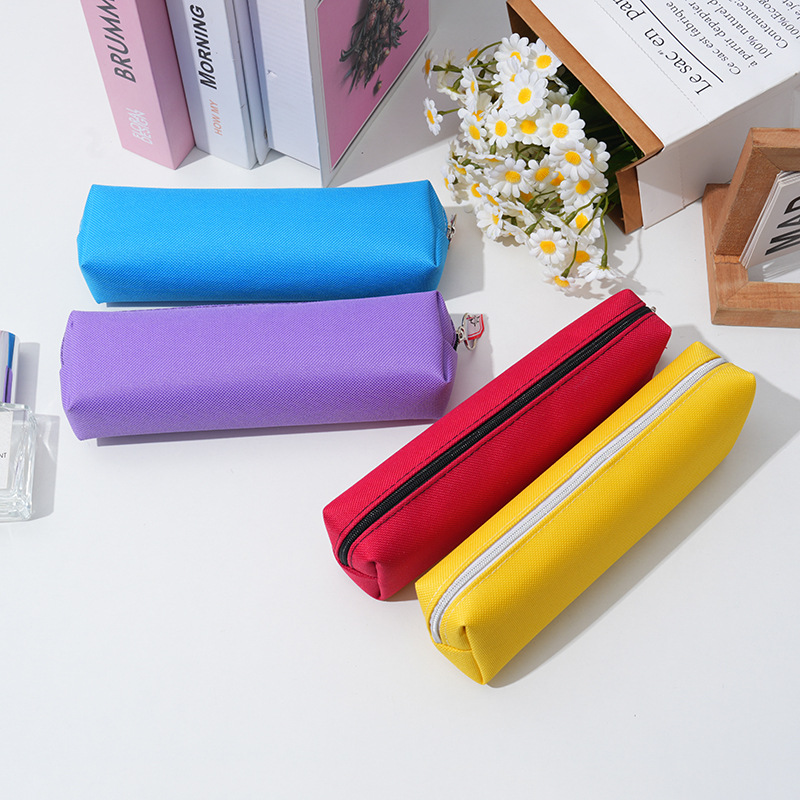 Factory direct sales of new leather grid coin purse, simple storage, popular and durable pen case pic 6