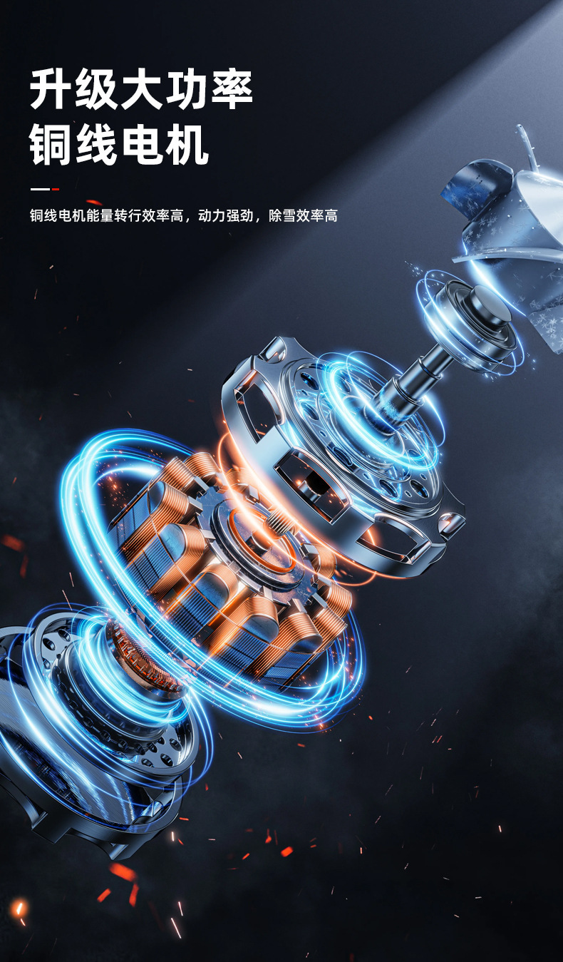 可折叠铲雪机可拆卸便捷电动扫雪机家用锂电工具详情6