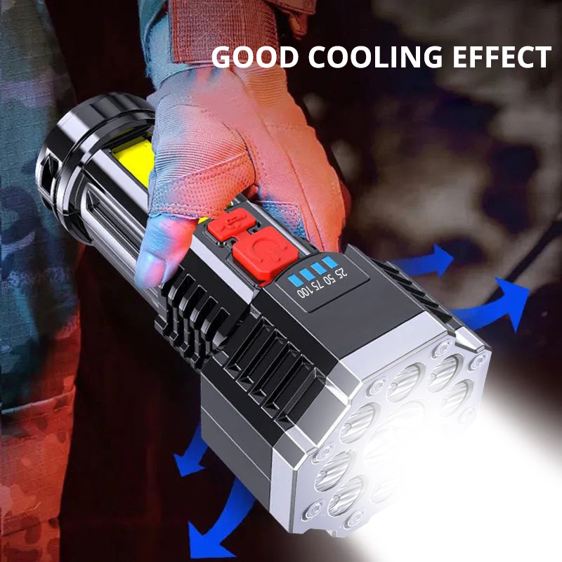 义乌闪电鹰led手电筒小强光便携户外可充电超亮cob工作灯多功能手详情25