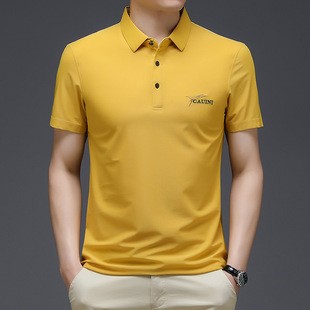 A new short-sleeved T-shirt for men made of mulberry silk in summer, with a round neck and solid color. It is a simple and thin Korean-style trendy base layer made of silk pic 25