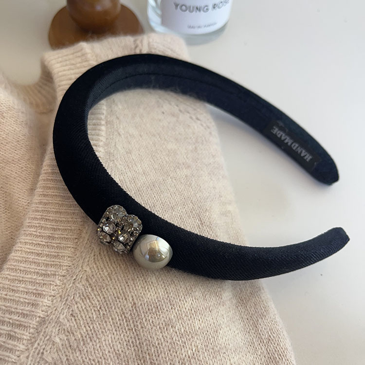 French velvet retro sponge narrow version hair band headband, Korean style, versatile and popular headband, high-end water diamond hair clip pic 16