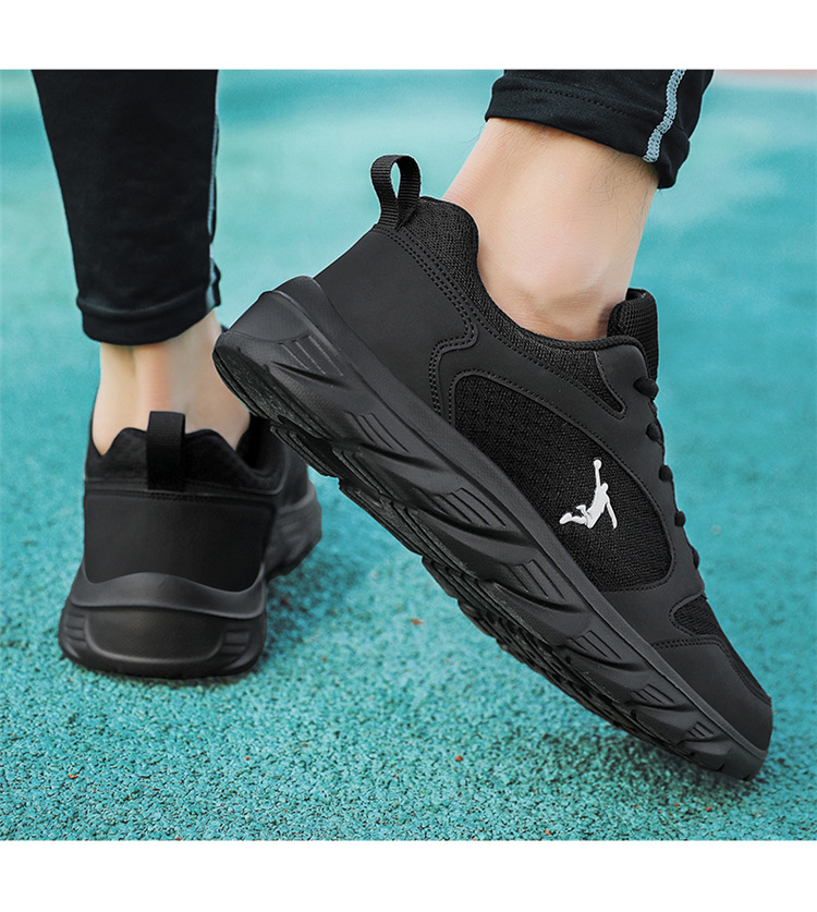 男鞋透气跑步网鞋网面休闲鞋男士运动跑步鞋轻便防滑皮面运动潮鞋详情9