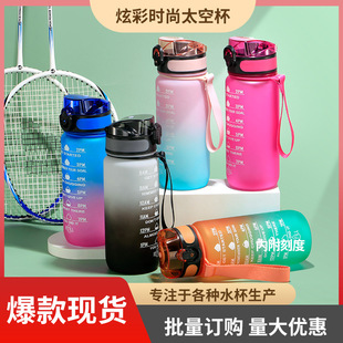 大容量新款水壶水杯大肚太空杯儿童吸管广告礼品水杯防漏塑料杯详情3