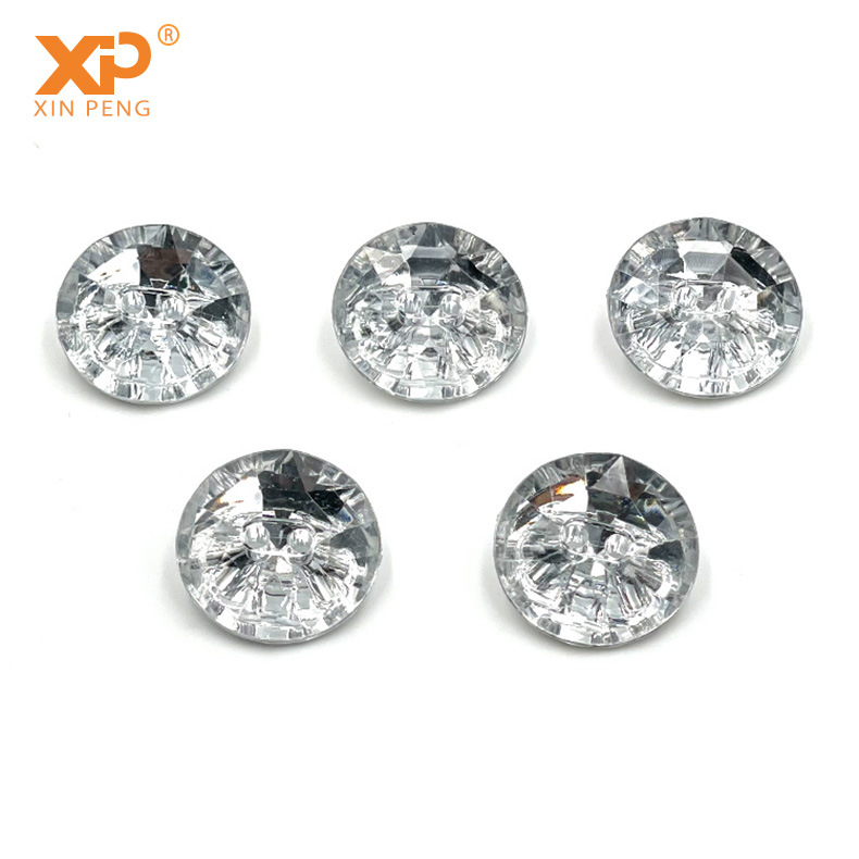 Factory wholesale sofa furniture decoration crystal two-eye transparent acrylic soft package sofa buttons in stock pic 4