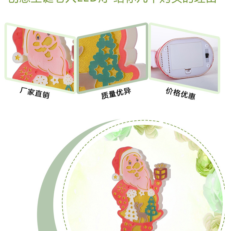 跨境圣诞节LED发光圣诞老人装饰品圣诞灯光装饰品圣诞树爆款挂件详情8