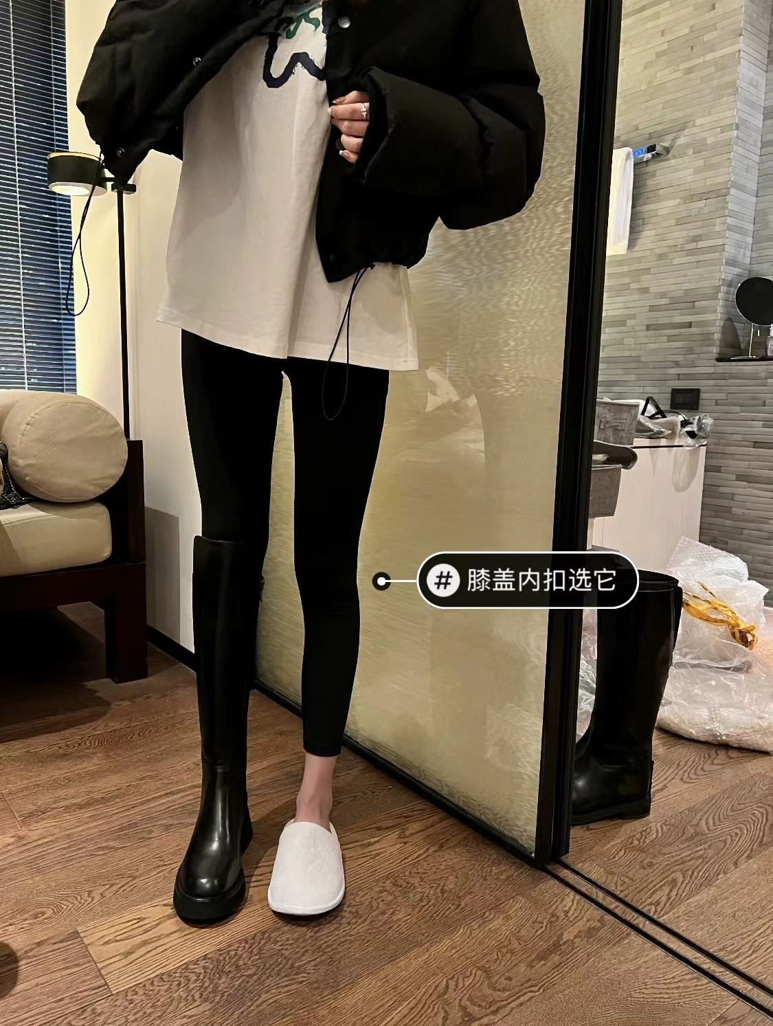 2024秋冬新款厚底小个子长筒靴弹力骑士靴女真皮高筒靴详情11