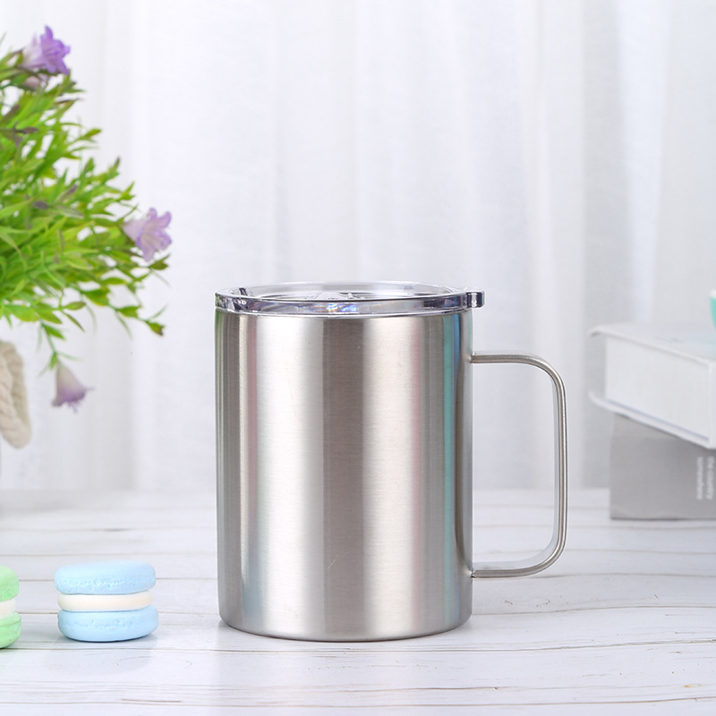 Simple 304 stainless steel insulated cup with handle, office water cup, fruit-colored straight car cup, customizable as a gift pic 8