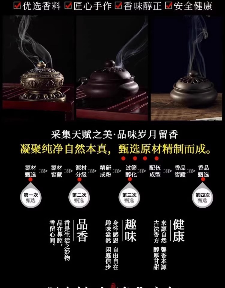 【新人0.01限时抢】蚊香艾草香薰驱蚊檀香熏香家用室内香薰香炉详情4