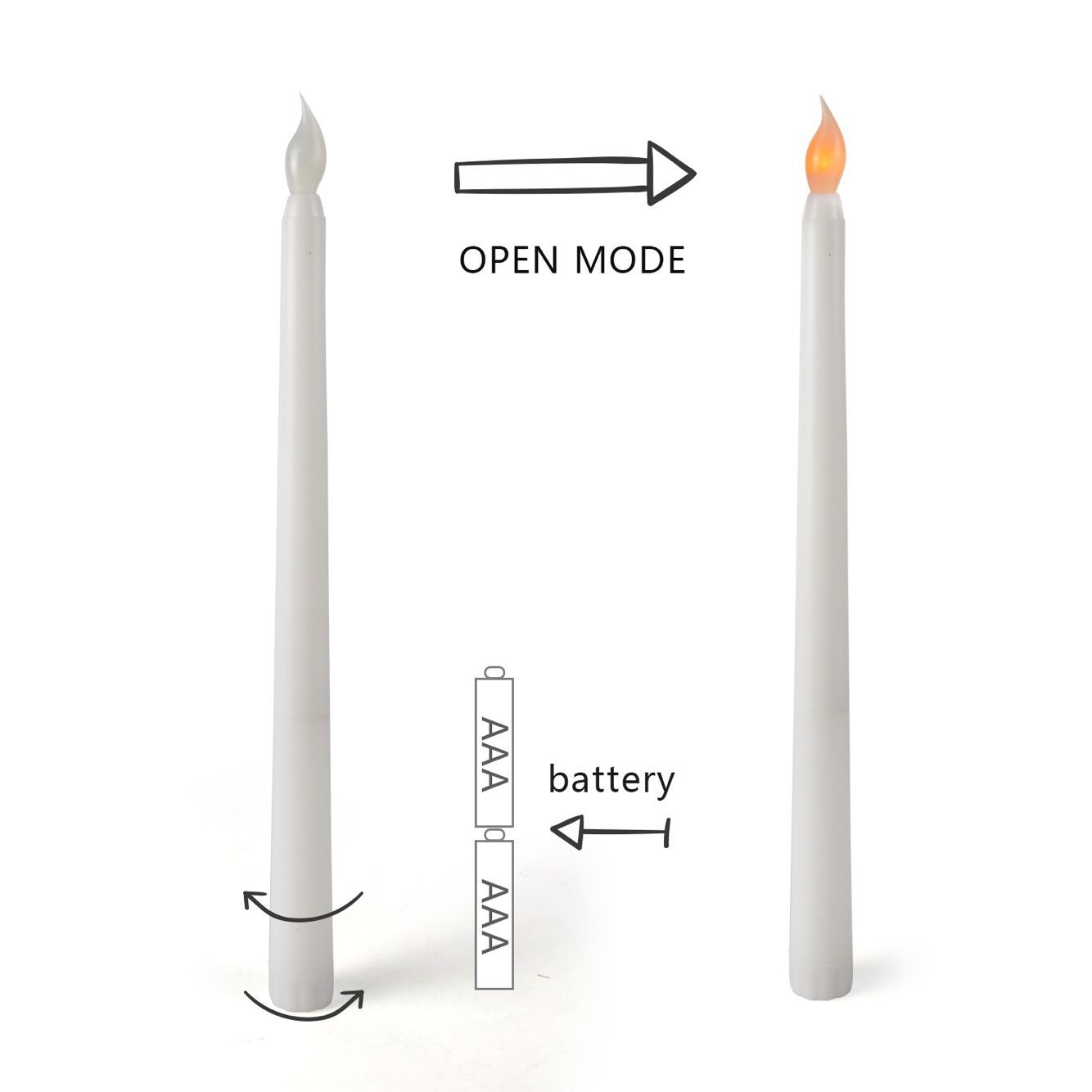 LED long pole wax 28CM electronic candle lamp decorative handicrafts and ornaments pic 7