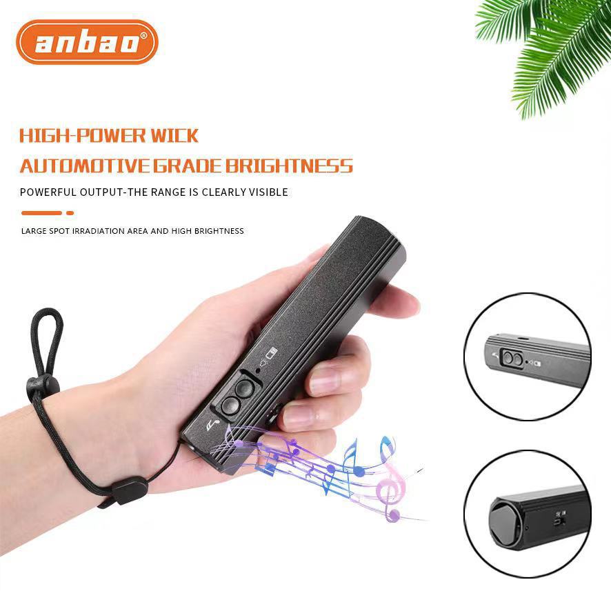 Cross-border charging, night-riding flashlight with sound, USB charging, aluminum alloy long-range flashlight pic 1