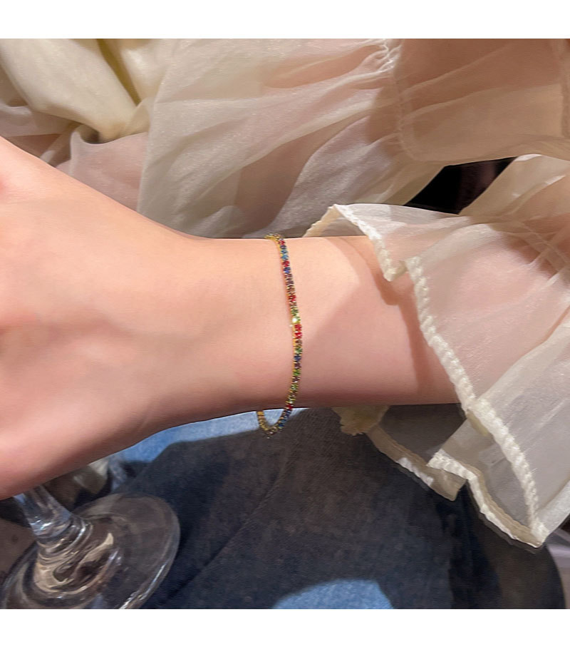 彩色锆石弹力绳手链女高级感轻奢气质闺蜜学生手镯时尚爆款手饰品详情17