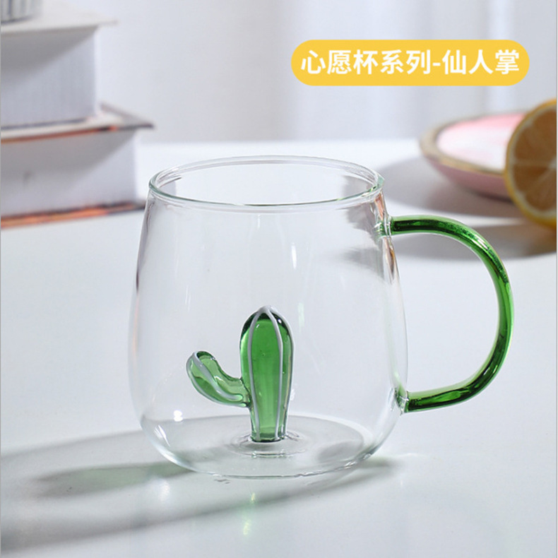 Venta al por mayor nuevo diseño de vidrio de borosilicato alto nivel de apariencia con el mango de la taza de agua para el hogar forma animal taza de vidrio de agua pic 8
