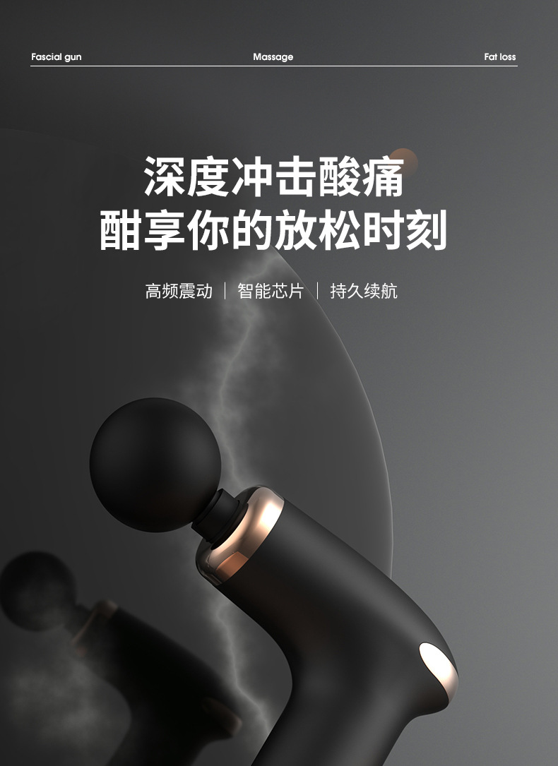 跨境手持筋膜枪放松肌肉小型迷你健身按摩器专业全身颈椎按摩筋膜枪详情1