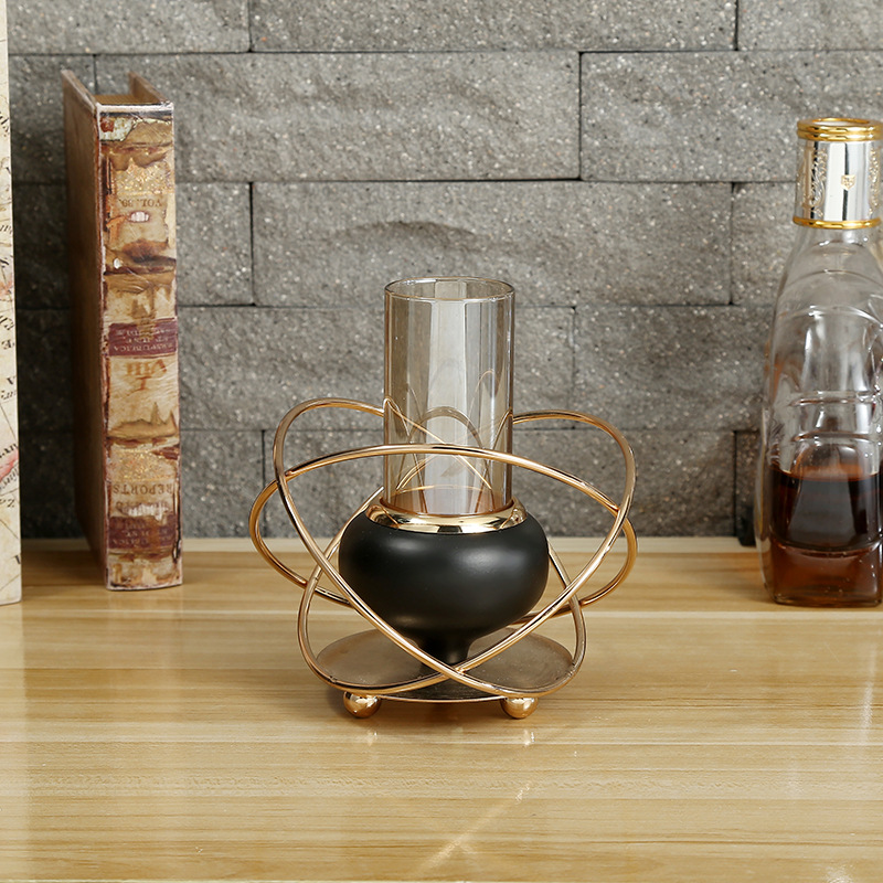 European-style luxurious metal candlestick model room hotel soft decoration items, candlelight dinner table decoration props pic 6