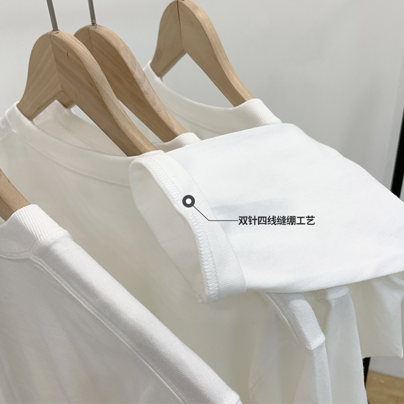 日系重磅长袖t恤女宽松纯棉情侣上衣打底衫秋款白色体恤男女同款详情15