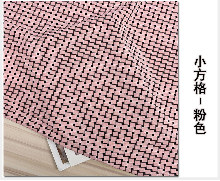 Wholesale of spring and summer clothing fabrics in stock, including small checkered printed bubble check polyester fabric, dresses, accessories and mask fabric pic 19