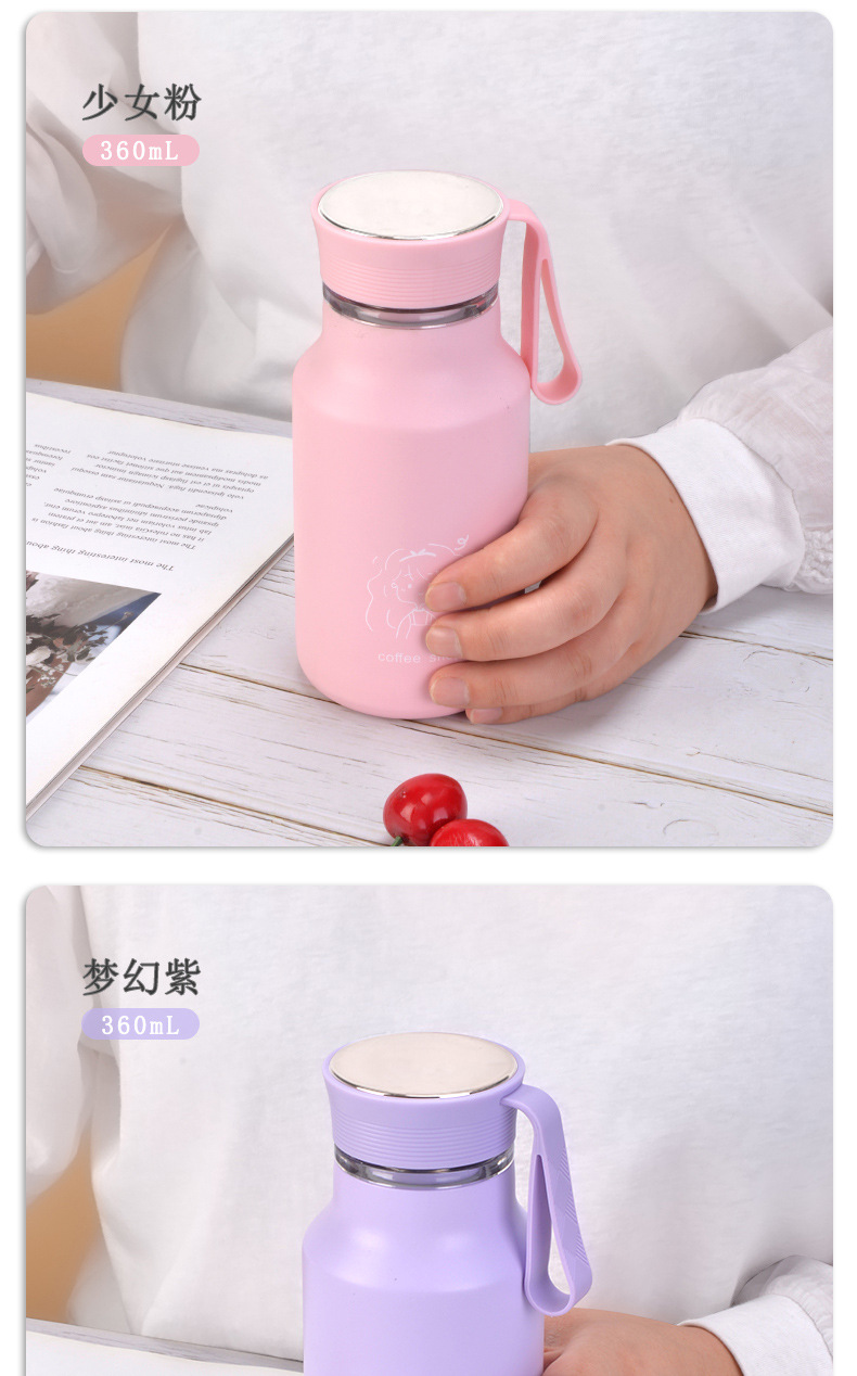 小巧便携可爱创意女士水杯高颜值礼品随行杯简约不锈钢保温杯泡茶详情14