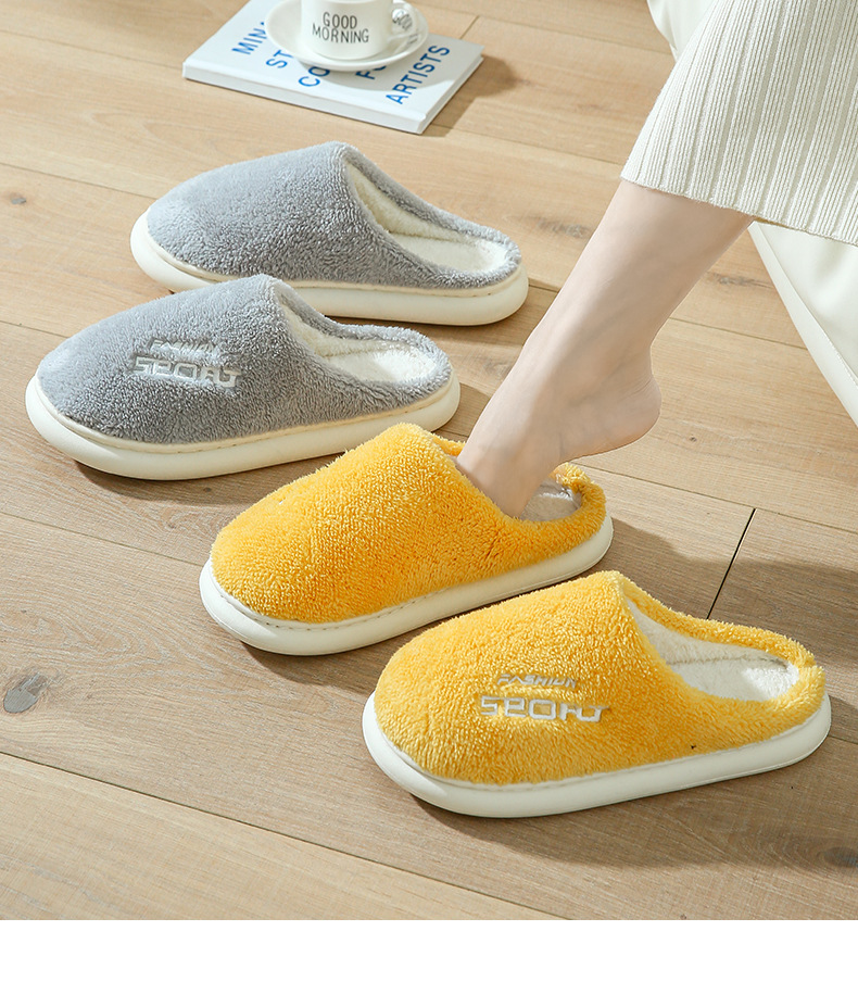 棉拖鞋女秋冬季保暖家居鞋情侣款可爱厚底防滑毛绒棉拖鞋冬天外穿详情16