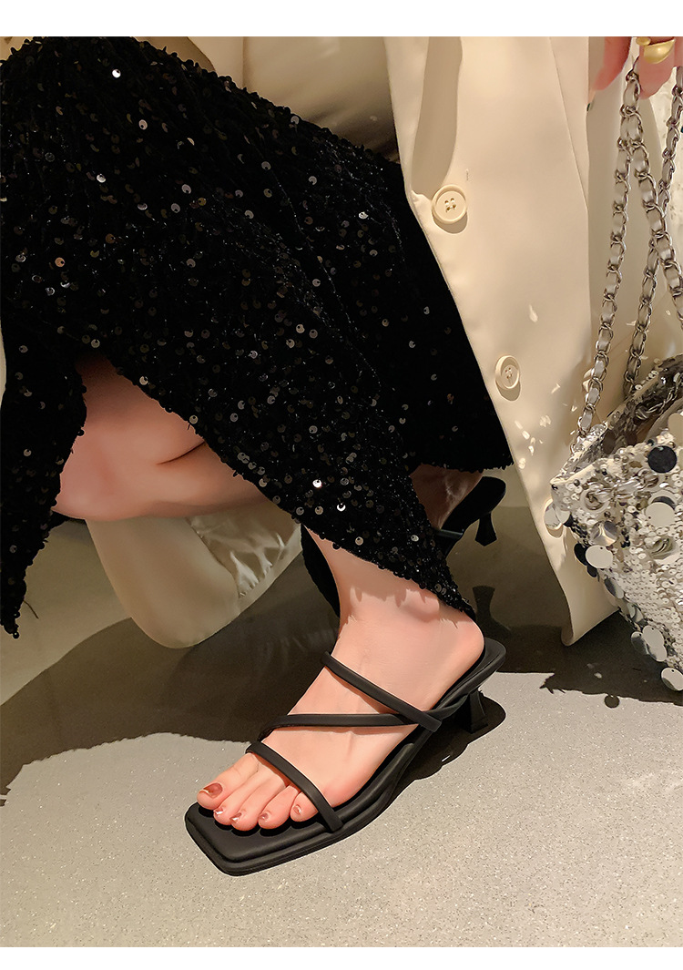 2024凉鞋女夏新款法式一字带仙女风方头不磨脚显瘦高跟拖鞋女外穿详情27