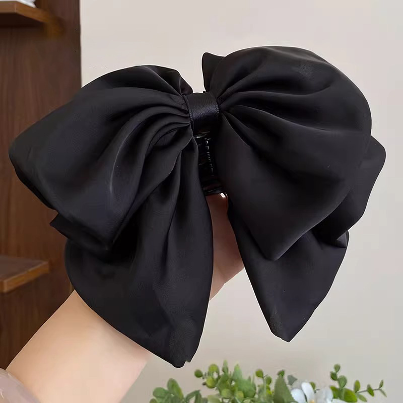 The new head accessories of the national trend series, such as bow hair clips, high-end satin multi-layered ponytail clips, semi-tied hair clips and hair accessories pic 17