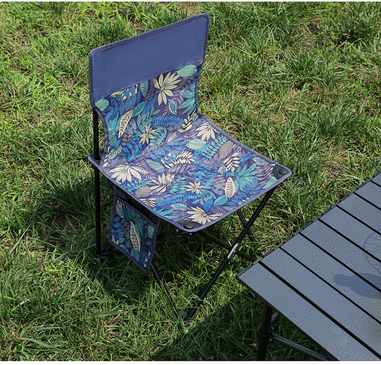 Temande outdoor folding chair, field sketching, fishing stool, portable barbecue, family camping, Oxford Cloth folding chair pic 23