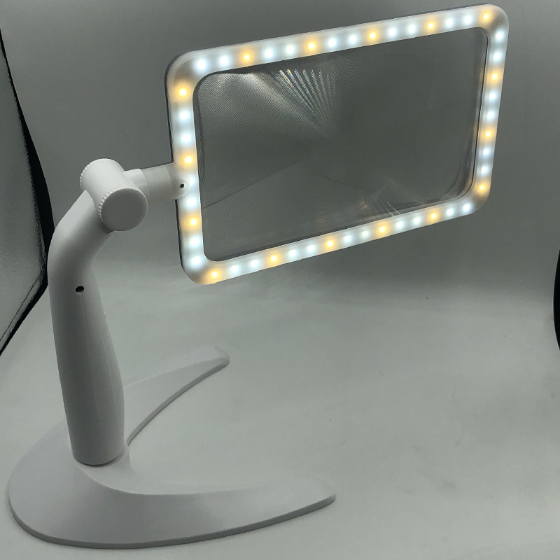 New desktop handheld 48-light three-level adjustable white warm light USB plug-in reading magnifying glass for the elderly to read newspapers pic 19