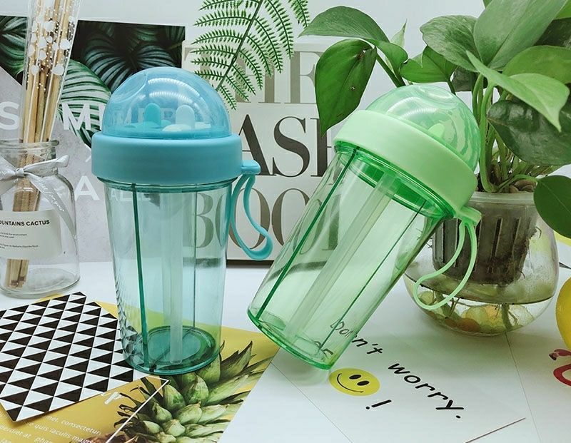 防摔双吸管ins水杯女学生韩版可爱塑料水杯便携情侣杯一杯分隔详情20