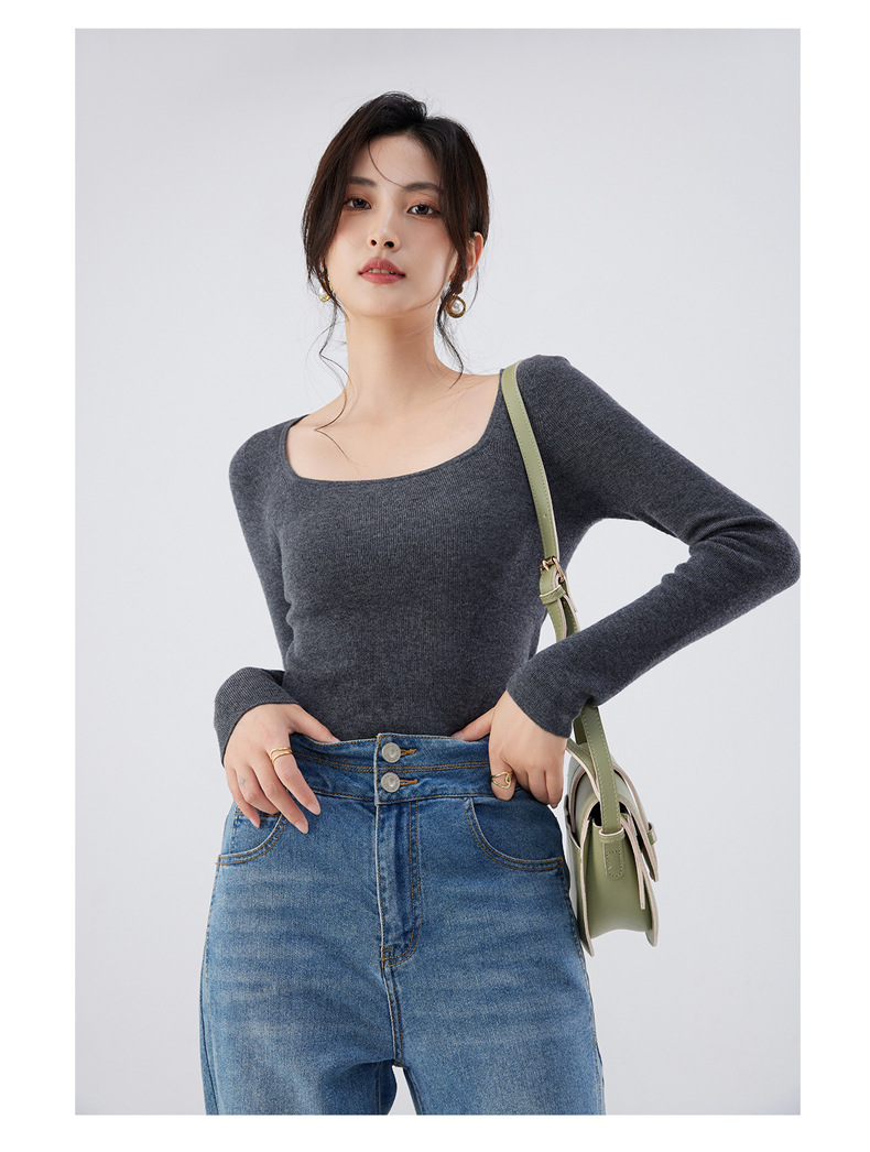 48-count fine-spun wool sweater for women, 100 pure wool seamless one-piece base layer, slim 18-stitch ultra-fine knitted sweater, thin pic 13