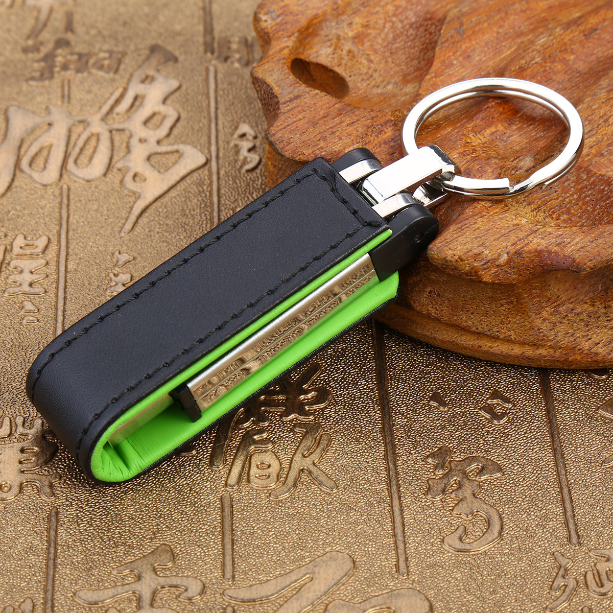 PU leather USB flash drive set for business activities of enterprises and companies, USB gift set with leather case, LOGO production pic 7
