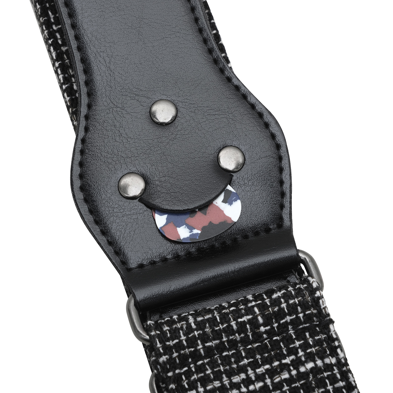 批发吉他背带可插拨片贝司肩带涤纶斜跨加宽印花带卡扣男女生背带详情12