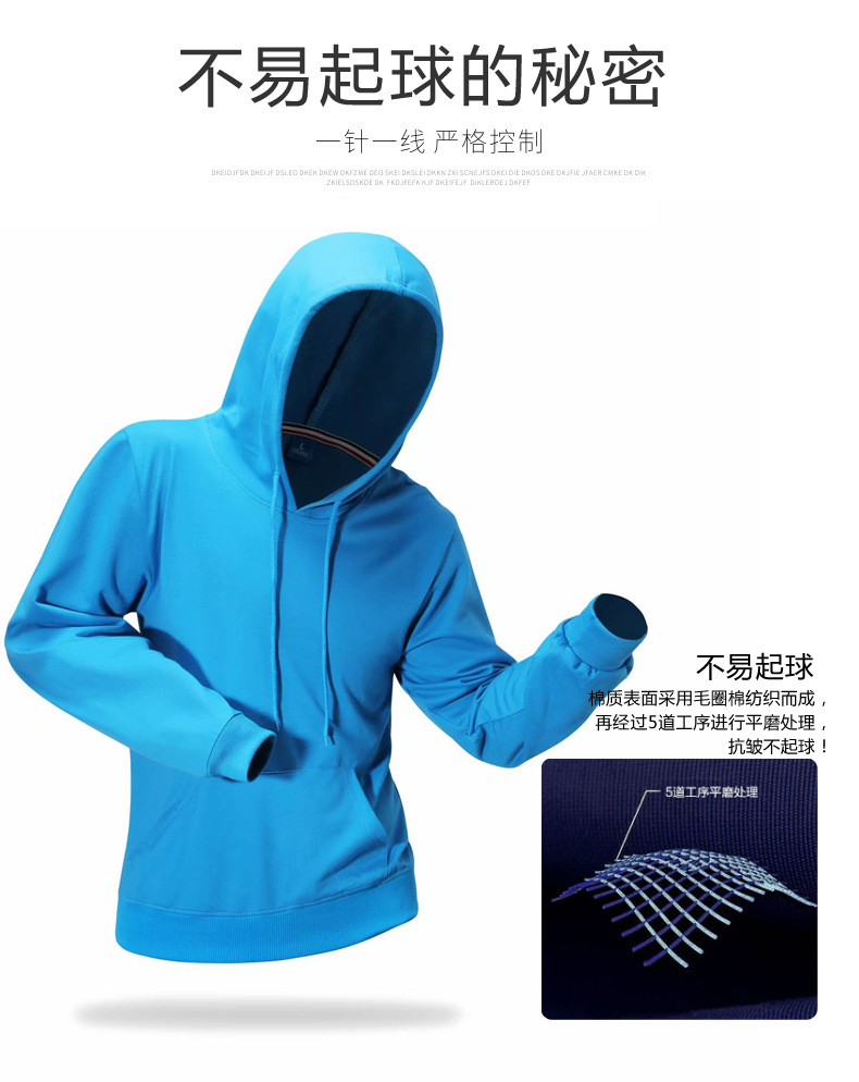 新款男装拉链连帽卫衣企业员工团体服工作服外套毛圈卫衣定制印字详情7