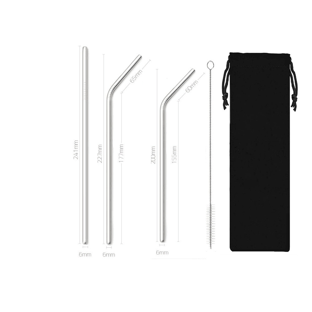 SWENO thickened 304 stainless steel straws, eco-friendly and portable, black bag straw set, customizable, portable, easy to clean, reusable, thickened stainless steel straws for outdoor and household use. pic 16