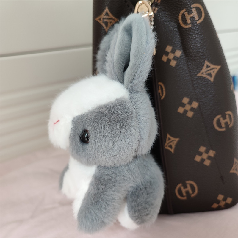 Wholesale of small simulated rabbit plush toy pendants, little white rabbit dolls, mini keychains, bags and pendants pic 2