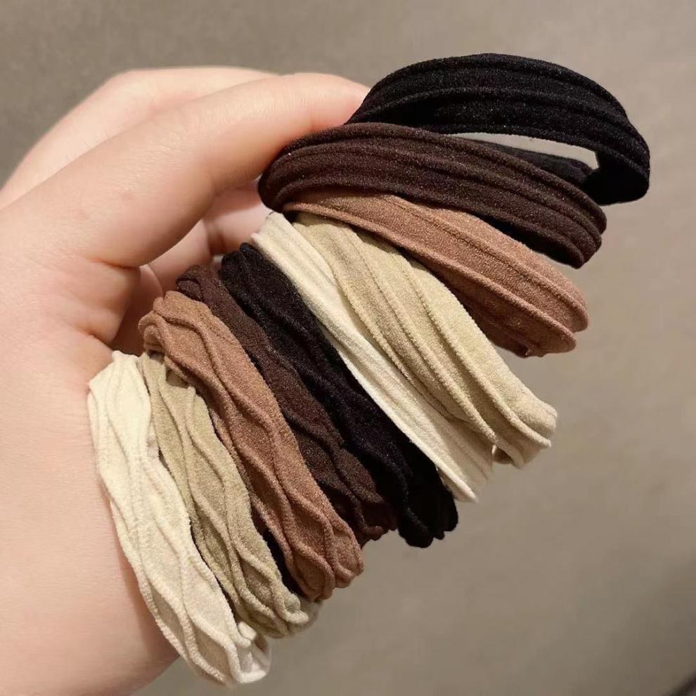 Simple hair bands, thickened, high-elasticity, seamless hair ties, headwear, hair accessories, rubber bands, ins hairstyle, high student appearance level, super fairy-like pic 6