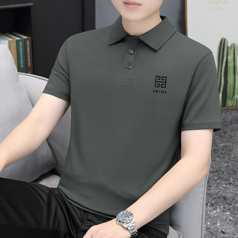 Heavyweight pure cotton short-sleeved T-shirt for men 2024 Summer New trendy youth long-staple cotton half-sleeved all-cotton body T-shirt for men pic 7