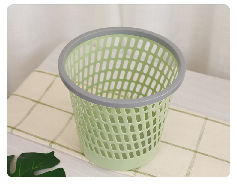 Factory wholesale of simple plastic hollowed-out pressure ring trash cans without LIDS for household kitchen, living room and bathroom paper basket tubes pic 11