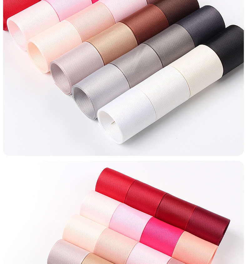 鼎信高密度螺纹彩带185色罗纹带手工DIY发饰蝴蝶结辅料包装丝带详情29