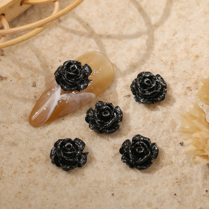 爆款美甲山茶花幻彩金色立体中国风炫彩珍珠漆摩卡小雏菊树脂饰品详情6