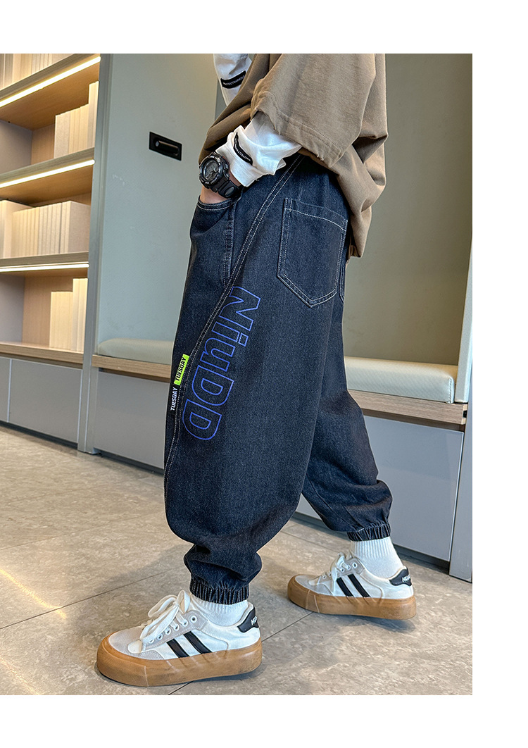 童装男童秋装裤子春秋款2023新款儿童牛仔裤秋季中大童休闲长裤潮详情22
