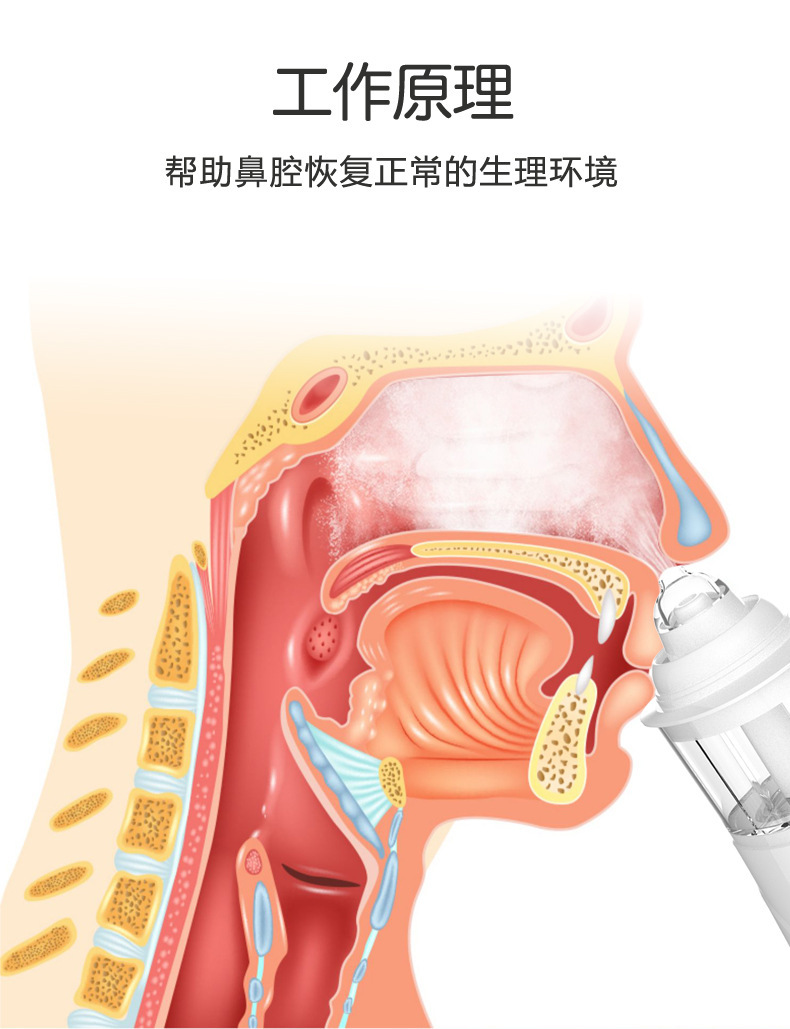 医用全自动成人儿童鼻部洗鼻仪冲洗盐水清洗电动喷雾鼻腔冲洗鼻器详情3