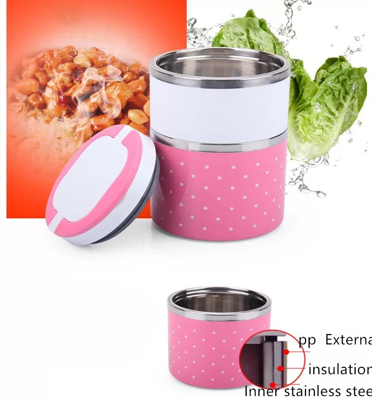 Stainless steel insulated lunch box, student sealed preservation box, lunch bucket, bento box, gift carrying lunch box, double-layer lunch box pic 15