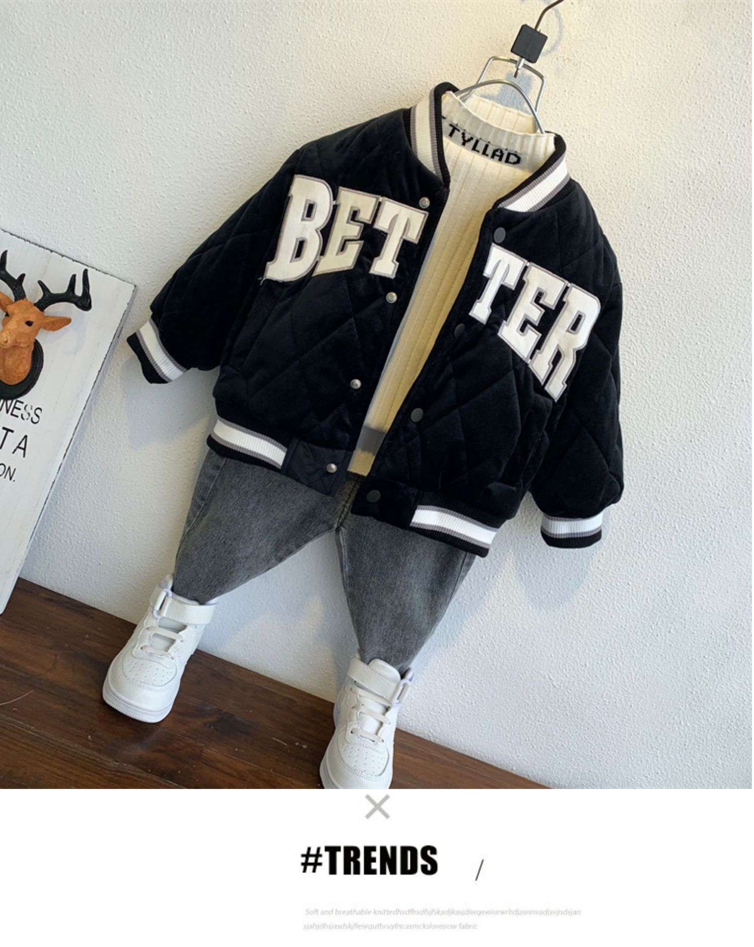 Niños hombre niña invierno abrigos 2021 nuevo otoño invierno engrosado clip cotton chaqueta bebé béisbol chaqueta niños marea pic 15