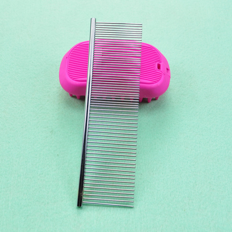 Pet comb, stainless steel row comb, dog grooming row comb, pet straight row grooming steel comb, single row sparse density comb pic 6